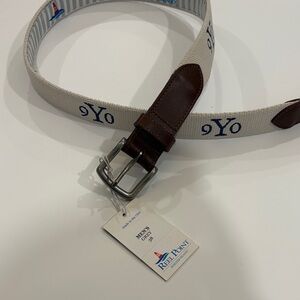 Yale Brown leather and Cream Men's Belt